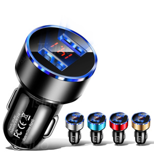 Bộ Sạc Nhanh Trên Xe Hơi USB Kép 3.1A Ổ Cắm Thuốc Lá Ổ Cắm USB 2 Cổng Cho Xe Hơi Bộ Đổi Nguồn Với Màn Hình <span class=keywords><strong>LCD</strong></span> Cho iPhone Samsung 12.5V - Product Image 1