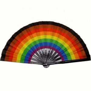 พัดกังฟูพับได้ขนาดใหญ่ 33 ซม. พิมพ์ลายผ้าด้านเดียวตามสั่ง พัดจีนแบบถือ - Product Image 4