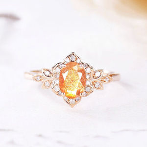 925S Silver Jewelry Raw Sunstone <b>Crystal</b> Oval Engagement <b>Rings</b> Wedding Gemstone <b>Rings</b> Direct From Factory Bread Source - Product Image 1