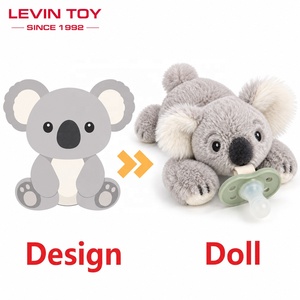 Doudou personnalisé en peluche : Oie douce blanche, porte-sucette, animal en peluche pour bébé, confort personnalisé - Product Image 6