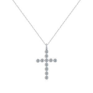 שרשרת יהלום מלא 925 vs1 שרשרת זהב משובצת moissanite צבע d moissanite שרשרת צלב עבור נשים - Product Image 1
