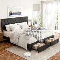Sommier de lit réglable moderne et luxueux avec rangement dissimulé, revêtement en velours, gain de place, meubles sur mesure OEM