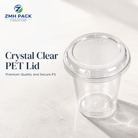 Offre Spéciale ZMH PACK Couvercles en plastique PET transparents de 117 mm, design dôme plat motif ours, personnalisables pour café, bubble tea et boissons froides