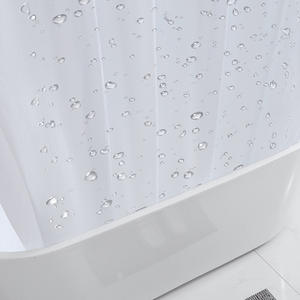 Rideau de douche de salle de bain imperméable en PEVA avec aimant, couleur blanc pur, doublure de rideau de douche - Product Image 3