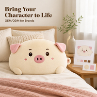 Coussin en forme de tête de cochon mignon et doux, personnalisable, pour événements Comic-Con / articles de soutien pour fans, commande en gros