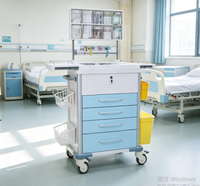 Chariot d'urgence / chariot à main, chariot médical d'infusion d'urgence en ABS de haute qualité pour hôpital avec tiroirs