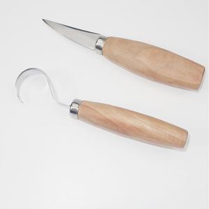 Ensemble de 2 couteaux à bois en acier inoxydable, couteau incurvé à motifs, grattoir pour sculpter, raser le bois, ciseaux et poinçons - Product Image 2