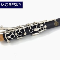 Boehm System G Tune Clarinet Customized Silver Plated Keys Hard Rubber Body 18-Key MORESKY E901 Woodwind Instrument