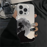 Étui de téléphone portable Cool Earth Horse Silver pour iPhone 16 Plus 15 Pro Max 14 13 12 11, coque arrière transparente antichoc IMD
