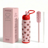Bouteille d'eau en acier inoxydable à double paroi isolée de 24 oz, anti-fuite, nouvelle conception Everich, personnalisation disponible, pour le bureau