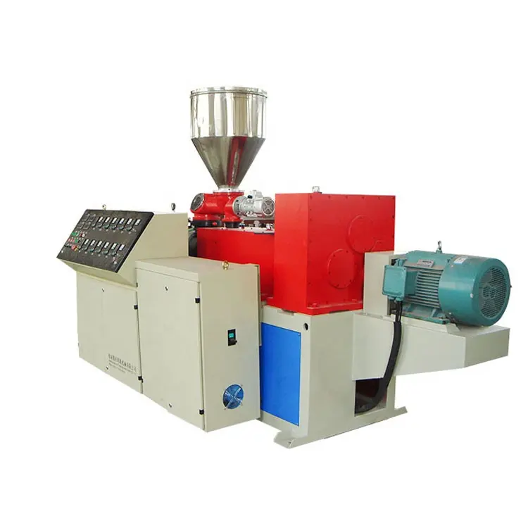 Conical double screw plastic PVC pipe extruder extrusion machine