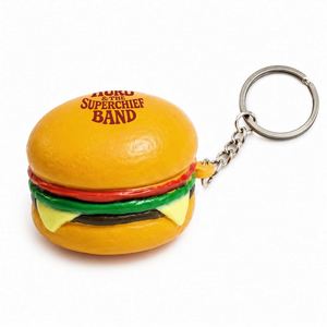 Llaveros Personalizados Antiestrés con Forma de Hamburguesa, Logotipo Impreso, Regalos Promocionales, Material de PU Suave, Impresión UV, Alivio del Estrés - Product Image 3