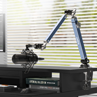 Bras Articulé Orientable Robuste avec Pince de Bureau pour Micro de Studio, Support de Micro de Bureau, Accessoires pour Microphones