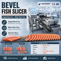 Machine à Trancher le Poisson à Coupe Biseautée Acier Inoxydable 304 Épaisseur Réglable 2-50mm pour Saumon Tilapia Pangasius