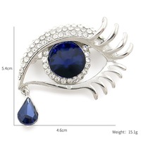 Nouvelle Broche Tendance en Strass pour les Yeux, Larmes d'Ange, Broche en Cristal Bleu