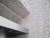 Revêtement architectural en aluminium perforé, panneau métallique perforé avec revêtement PVDF pour façade de centre commercial et bardage pare-soleil