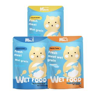 Masty - Comida Húmeda para Gatos al por Mayor, 60 g/bolsa, Sin Pelo, Alta en Proteínas, Atún, Ecológica, para Razas Pequeñas, Vitaminas, Minerales, Nutrición, Golosinas - Product Image 1