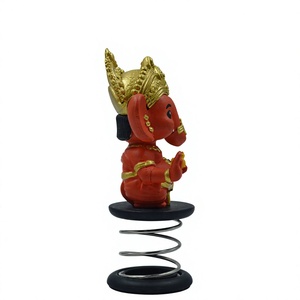 Shree Ganesh เทวรูปพลาสติกสำหรับตกแต่งบ้านและสำนักงานสีส้มสนุกสนาน - Product Image 3