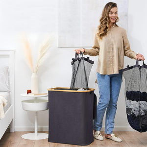 140L công suất lớn tre có thể gập lại giặt Hamper cho gia đình sử dụng thuận tiện giải pháp lưu trữ cho nhu cầu giặt hàng ngày - Product Image 6