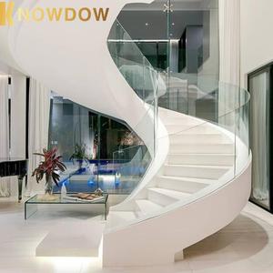 KNOWDOW Escaleras interiores de lujo modernas Escaleras flotantes de madera maciza Villas y lofts Material de acero y vidrio Madera Mármol Piedra <span class=keywords><strong>Masion</strong></span> - Product Image 4