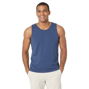 High Quality Men's Tank <b>Tops</b> Stylish Cotton Sleeveless <b>Top</b> with Hood Breathable Knitted Fabric <b>Low</b> Price - Product Image 1