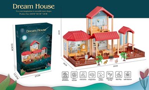 Maison de poupée de luxe avec boîte cadeau, jouet de jeu d'imitation, blocs de construction lumineux, villa, vente en gros, maison de poupée princesse pour filles - Product Image 6