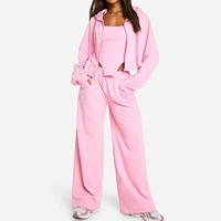Nouvel ensemble de survêtement décontracté pour femme, avec logo personnalisé imprimé OEM, col rond, en polaire respirante polyester/coton, coupe oversize, style streetwear