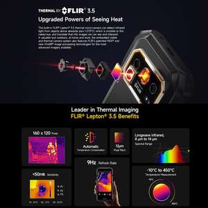 Teléfono Resistente <span class=keywords><strong>Ulefone</strong></span> <span class=keywords><strong>Armor</strong></span> 27T <span class=keywords><strong>Pro</strong></span>+ con Imagen Térmica FLIR 3.5, 12GB+256GB, Visión Nocturna, 10600mAh, Octa Core - Product Image 4