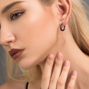 2.5mm Rose Gold Plated Stainless Steel Hoop Earrings | Romantic Huggie Hoop <b>Studs</b> for Women Men | Durable Waterproof Gift - Product Image 3