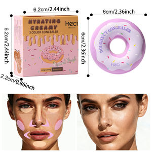 Paleta de <span class=keywords><strong>Corrector</strong></span> de Color en Forma de Donut de 3 Colores, <span class=keywords><strong>Corrector</strong></span> de Color Impermeable y de Larga Duración para <span class=keywords><strong>Ojeras</strong></span>, Crema 3 en 1 - Product Image 2