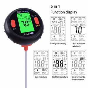 Toptan fabrika fiyat <span class=keywords><strong>5</strong></span> In 1 toprak test cihazı açık ve kapalı bitkiler bahçe aletleri toprak nem test cihazı toprak ph sensörü metre - Product Image 3