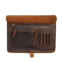 Stijlvolle Schoudertas 15 'Laptop Retro Echte Koe Mannen Crazy Horse Lederen Business Tas Lederen Aktetas