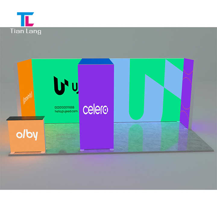 Modular Fabric Frame LED Light Box Displays Rectangle Shape 3*3M for Trade Show Exhibition