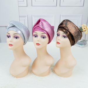 Turbante de bronceado de nuevo estilo, turbante de taladro caliente Gele automático para pesca deportiva, piedras ya hechas, Sego nigeriano, 2024, nuevo estilo, 2017 - Product Image 3