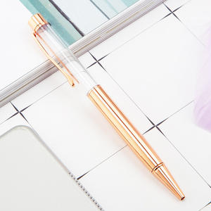 Japan <span class=keywords><strong>Promotion</strong></span> Sports Style Logo Stift leer Floating Glitter Kugelschreiber Laser gravur Herbarium Flower Design 0,7mm Schreiben - Product Image 6