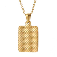 ODM alfabeto 18K oro palabras personalizadas nombre inicial cuadrado encanto collar letra Simple colgante