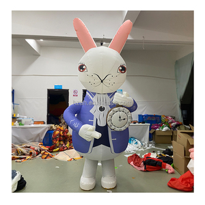Costume Gonfiabile Gigante del Coniglio Bianco di Alice nel Paese delle Meraviglie per Parate e Spettacoli - Product Image 1
