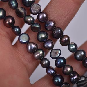 Perles en vrac de 5-6 mm, perles baroques, <span class=keywords><strong>malachite</strong></span> verte, perles noires, perles d'eau douce naturelles - Product Image 3