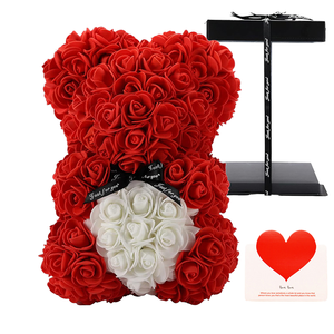 Hecha a mano 25cm flor eterna Rosa oso diosa caja de regalo de PVC espuma fresca flor oso para el etiquetado transfronterizo para el Día de San Valentín - Product Image 1