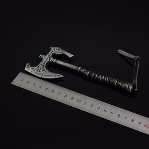 แผ่นเหล็กตีขึ้นรูปรูปตัว V Skyrim ขนาด17ซม. จอแสดงผล Battleaxe แบบจำลองพร้อมผลิตภัณฑ์หัตถกรรมโลหะแบบโบราณ - Product Image 4