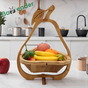 अनुकूलित बांस फल टोकरी बहुक्रियाशील फोल्डेबल बांस फल सब्जी भंडारण टोकरी घर भंडारण - Product Image 1