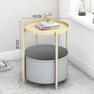 Nórdico hogar sala de estar bandeja de hierro moderno minimalista dormitorio creativo café mesita de noche <span class=keywords><strong>Mesa</strong></span> Redonda - Product Image 2
