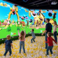 Salle immersive 3D, projection holographique interactive sur mur, jeu interactif tout-en-un de réalité augmentée sur mur/sol