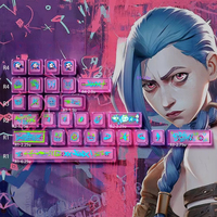 Capuchons de touches PBT sur le thème Arcane JINX, personnalisés pour clavier PC, style Anime, profil Cherry, pour accessoires de clavier mécanique