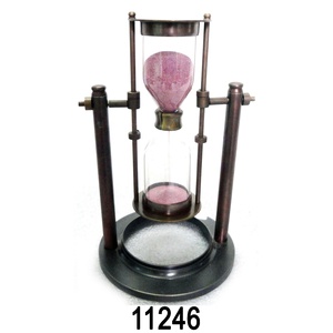 Thiết Kế Titanic Khung Đồng Thau Đồng Hồ Cát Màu Nâu Cổ Đồng Hồ Cát Với Màu Xanh Hoàn Thành Cát Hẹn Giờ Sản Xuất - Product Image 2