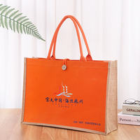 Sac fourre-tout en jute réutilisable de haute qualité, sac de courses écologique avec bordure en lin pour les courses au supermarché, les sorties en plein air et les pique-niques