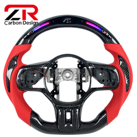Accessoires de voiture pour Mitsubishi Lancer Evolution, affichage LED personnalisé, volant sport en cuir perforé en fibre de carbone