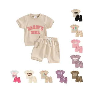 Baby Meisje Paaskleding Baby T-Shirt Short 2-delig Baby Konijntje Met Pak Pasgeboren Jongen Zomerkleding