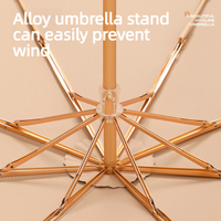 Parapluie portable de princesse personnalisé en usine, pliable en 3 sections, avec crochet doré, bordure en dentelle, revêtement UV couleur unie, pour femme, cadeau, protection solaire