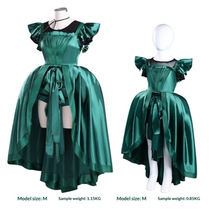 Vestito Verde Agnes per Bambini, Costume Cosplay Famiglia Addams, Cosplay Agnes per Adulti - Product Image 2